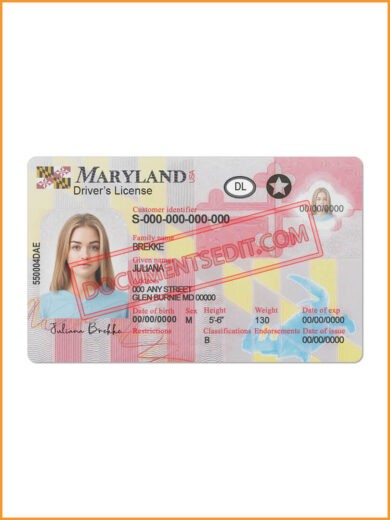 Maryland Driver License PSD 2022