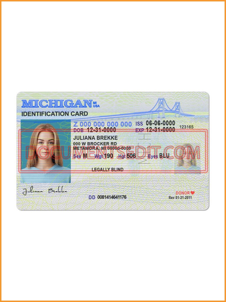 Michigan Identification Card - Documents Edit