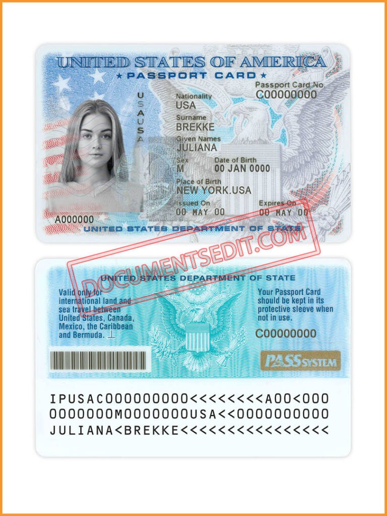 USA Passport Card-New - Documents Edit