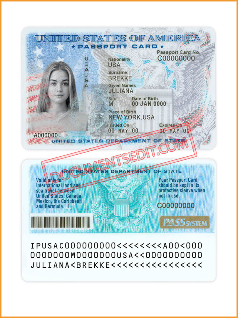 USA Passport CardNew Documents Edit