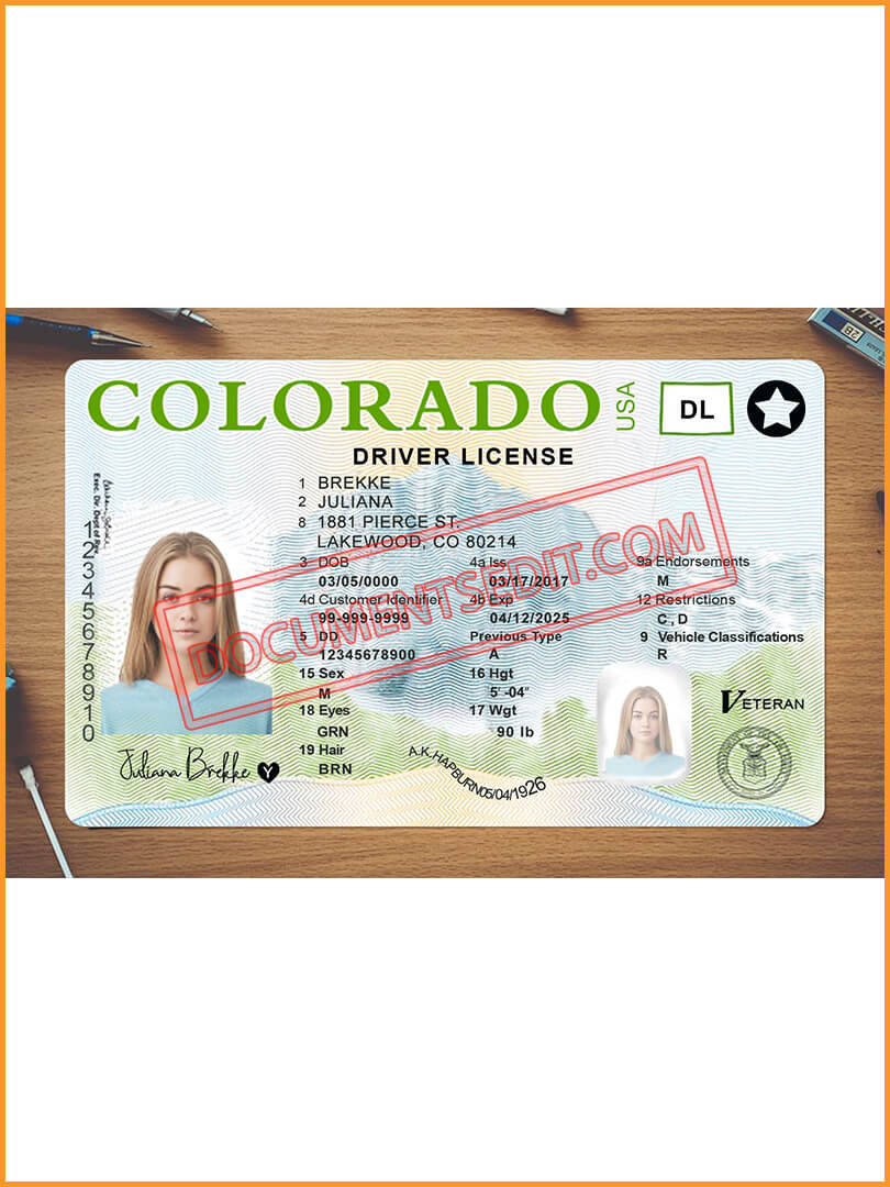 Colorado Driving License Template New Documents Edit   Colorado Driving License Front 2 