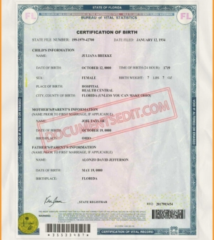 Birth Certificate - Documents Edit