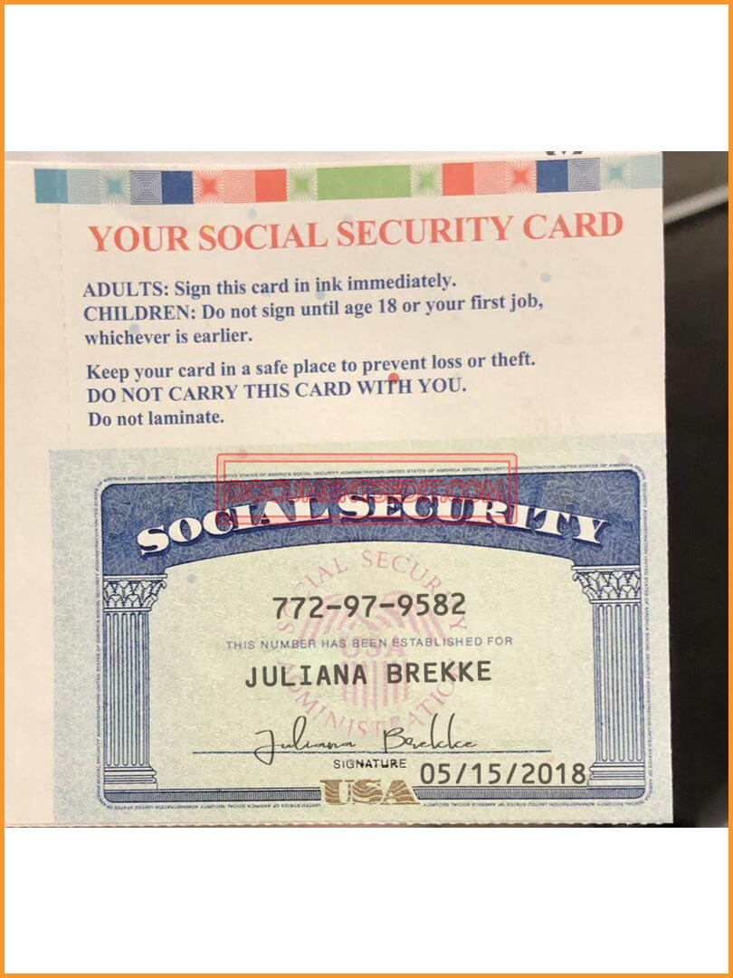 Edit Social Security Card Template