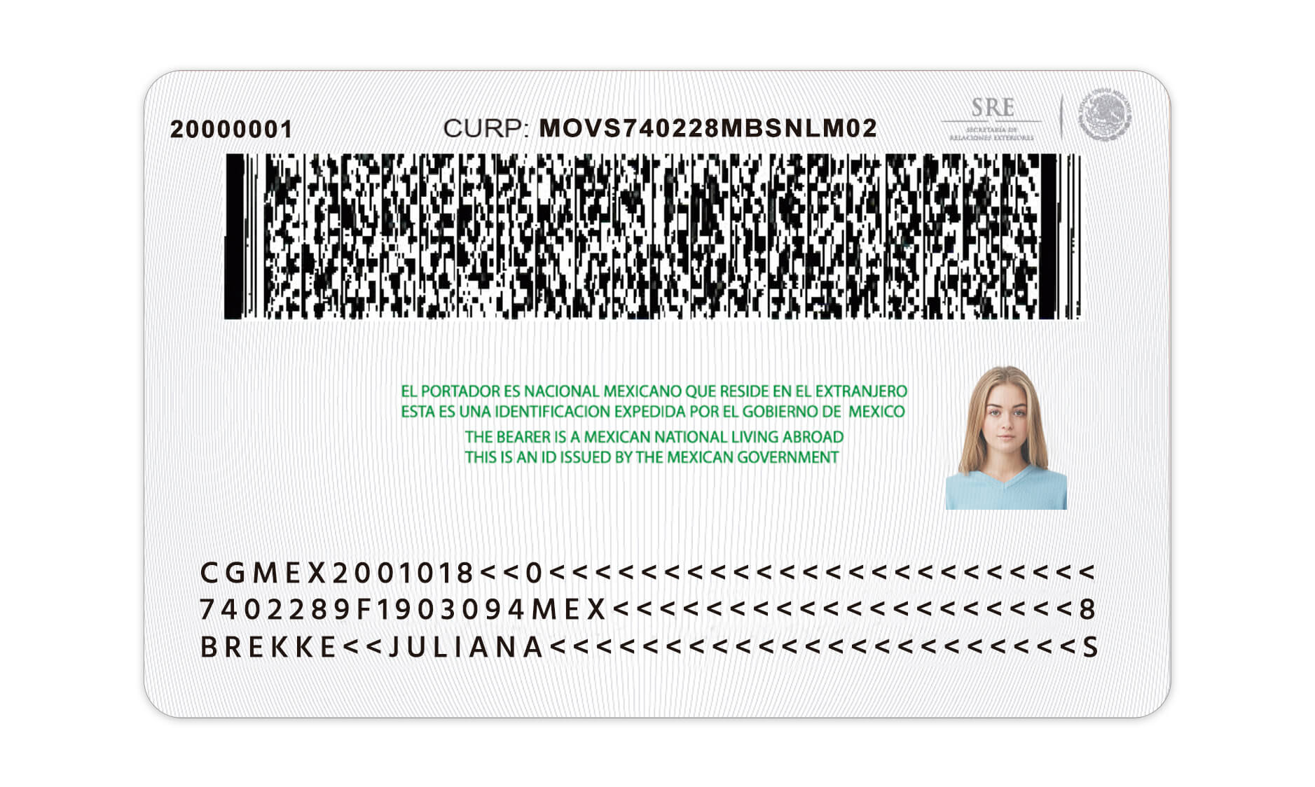 Mexico Consular ID Card Template Documents Edit