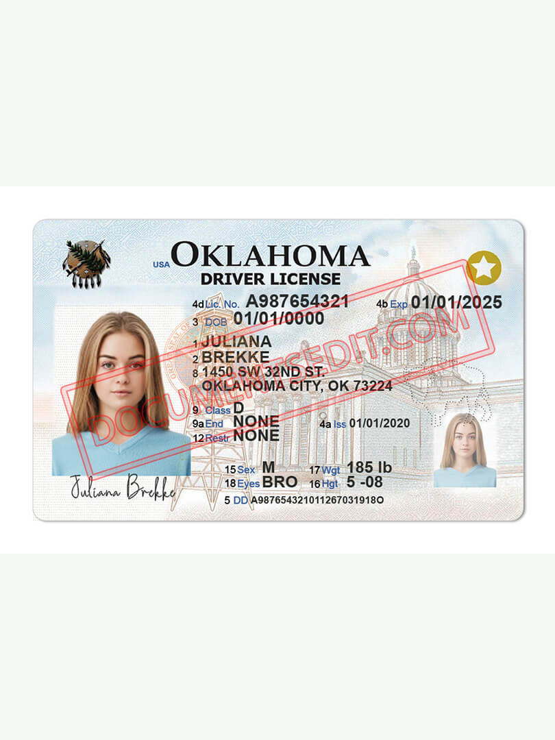free oklahoma drivers license template photoshop