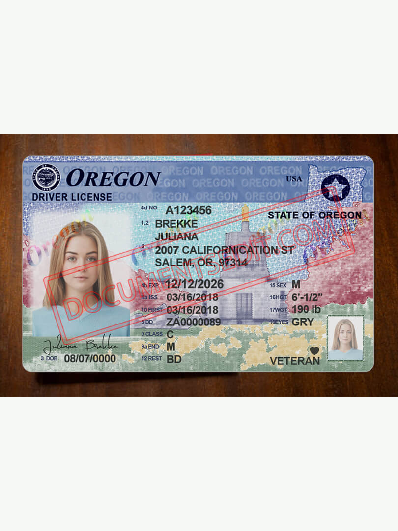 Oregon Drivers License Template V2 Documents Edit