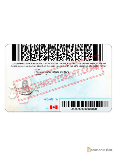 Alberta Drivers License PSD Template - Documents Edit