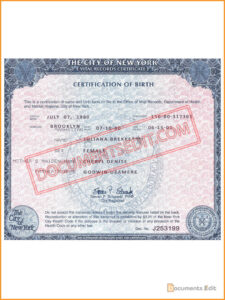 New York Birth Certificate