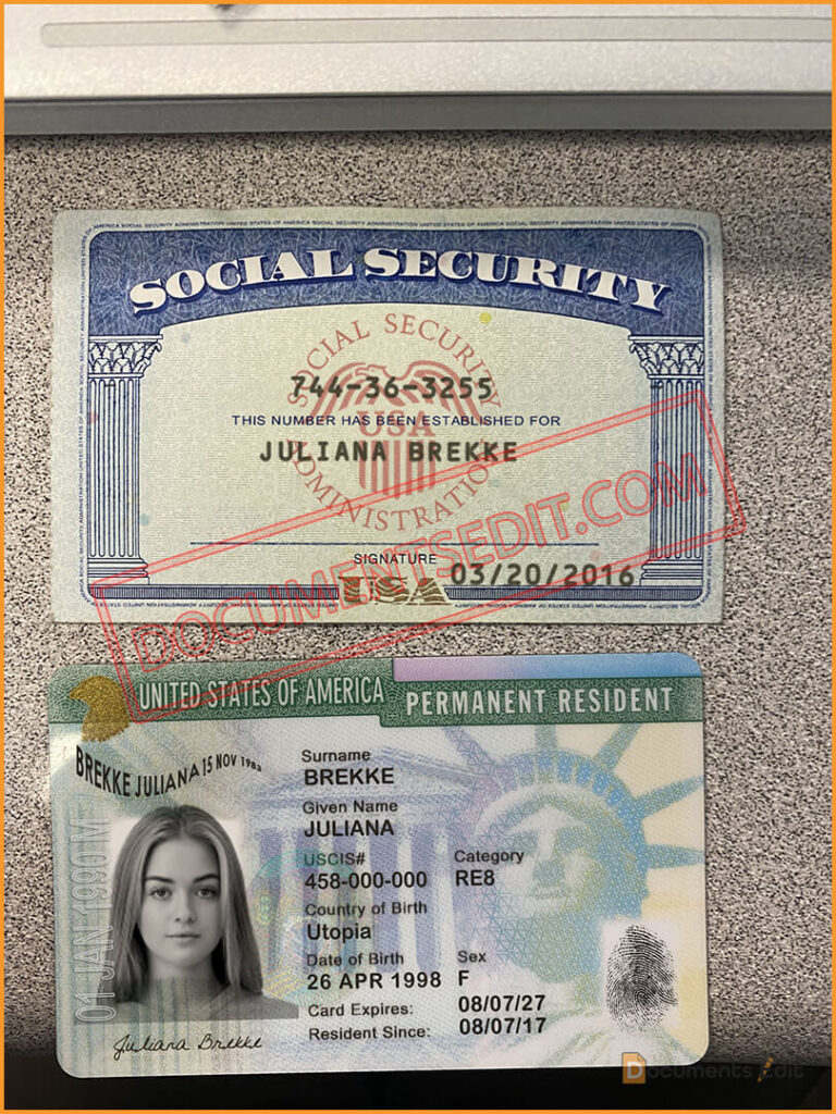 SSN and Permanent Resident Card Template (V2) - Documents Edit