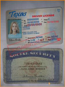 SSN and Texas Driver License