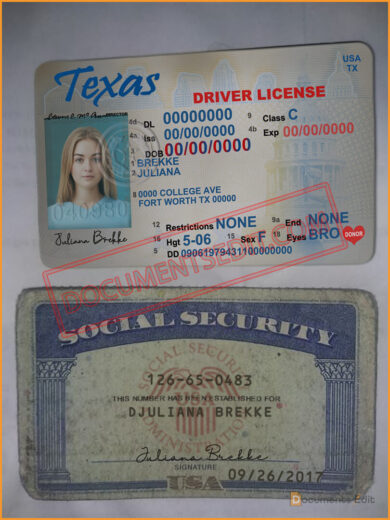 SSN and Texas Driver License