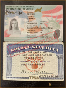 SSN and Permanent Resident Card