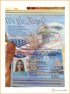 Hand Holding USA Passport