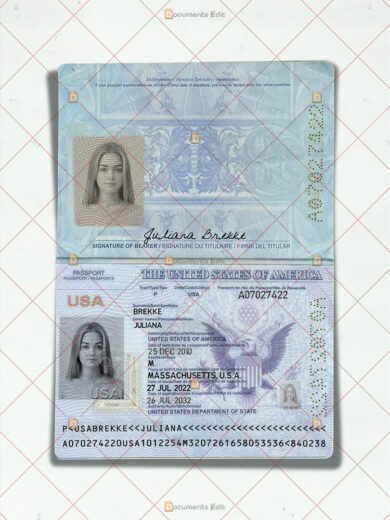 USA Passport Template