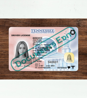 DocumentsEdit - Tennessee Driver License PSD Template (V3) 2