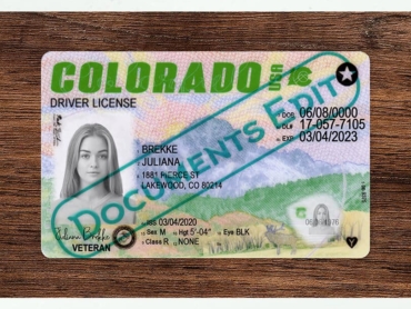 DocumentsEdit - Colorado Driving License Template New (V2) 1