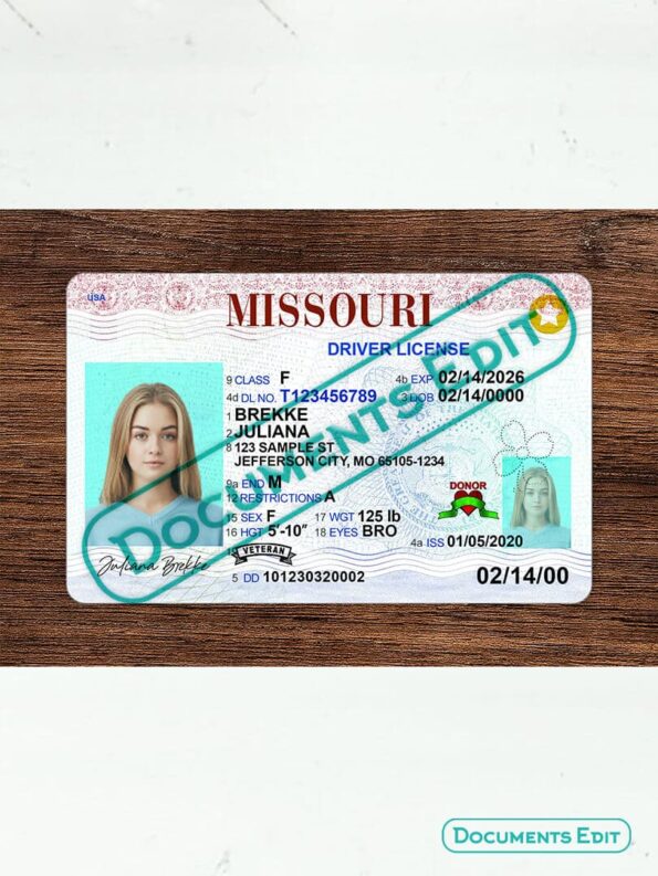 DocumentsEdit Missouri Driving License PSD Template New V2 5