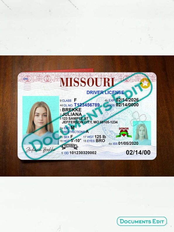 DocumentsEdit Missouri Driving License PSD Template New V2 6