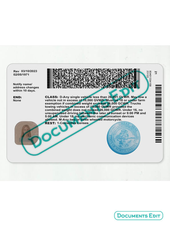 DocumentsEdit North Dakota Driver License New PSD Template V2 1