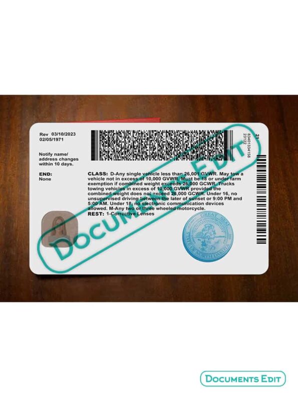 DocumentsEdit North Dakota Driver License New PSD Template V2 4